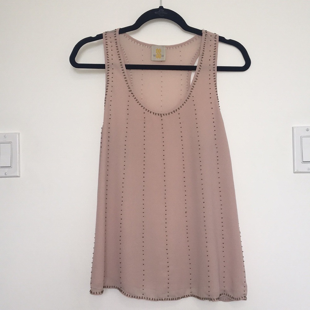 ss SIS ss | Blush Tank Top with Bead Detailing